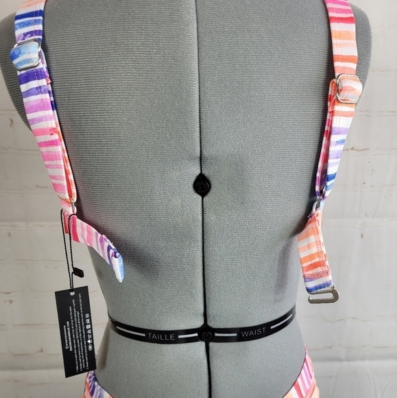 ONEONE Kameron Top & Jesse Extra Cheeky Coverage Bottom Stripe Bikini Set Medium - Picture 11 of 16